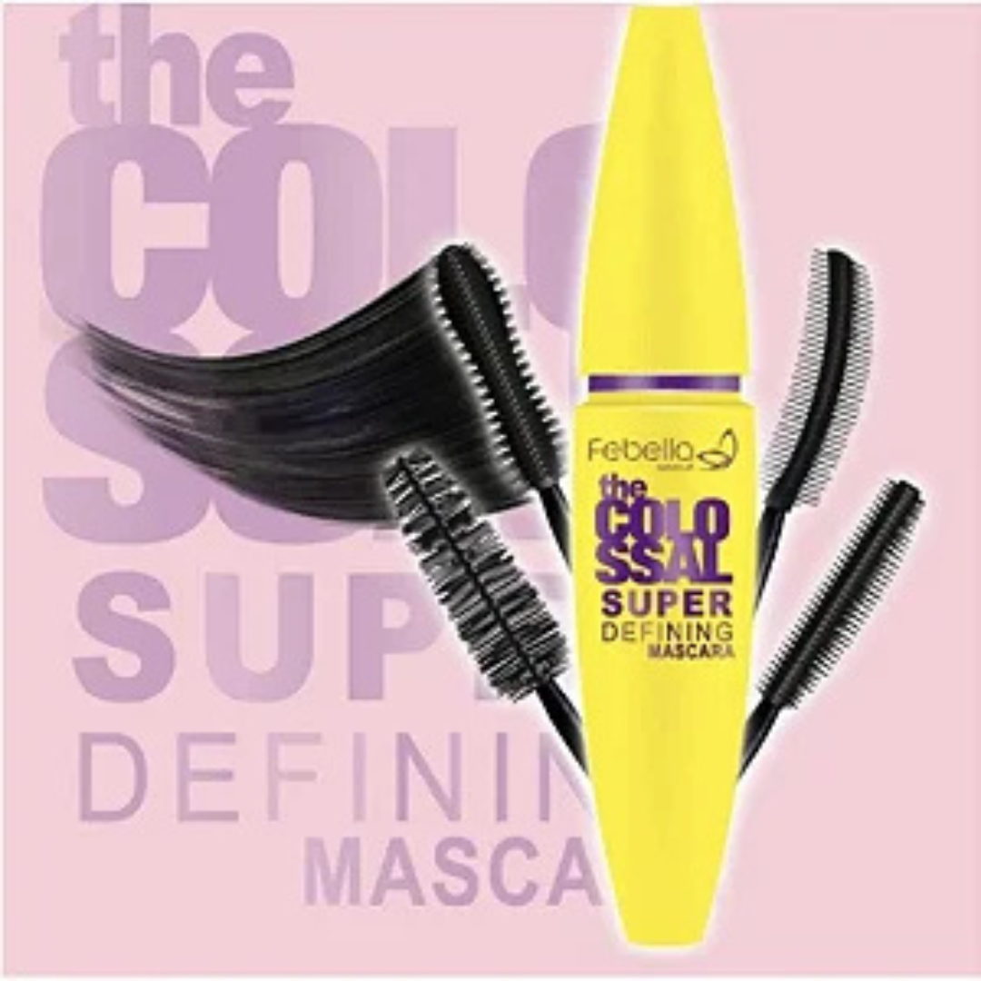 MASCARA DE CILIOS AMARELA VOLUME E CURVE FEBELLA